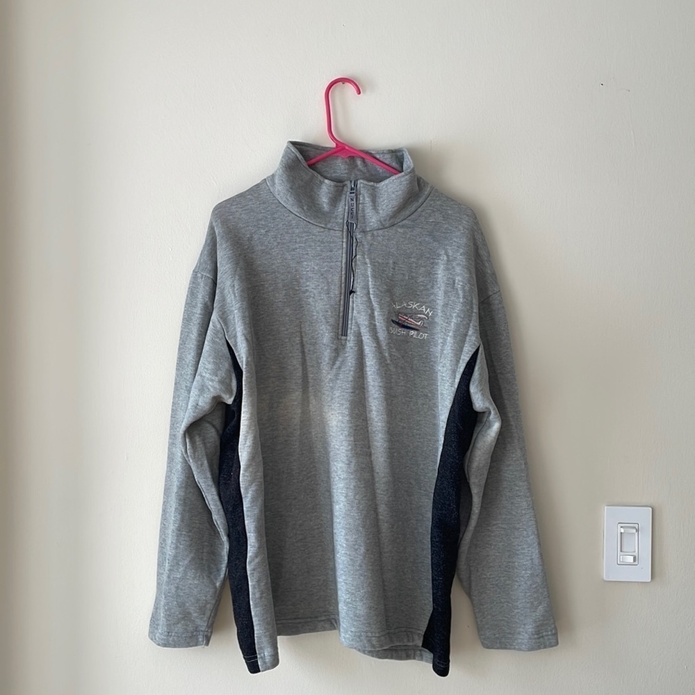 Claudio Nucci Alaskan Bush Pilot Embroidered 1/2 Zip Sweater Size XL